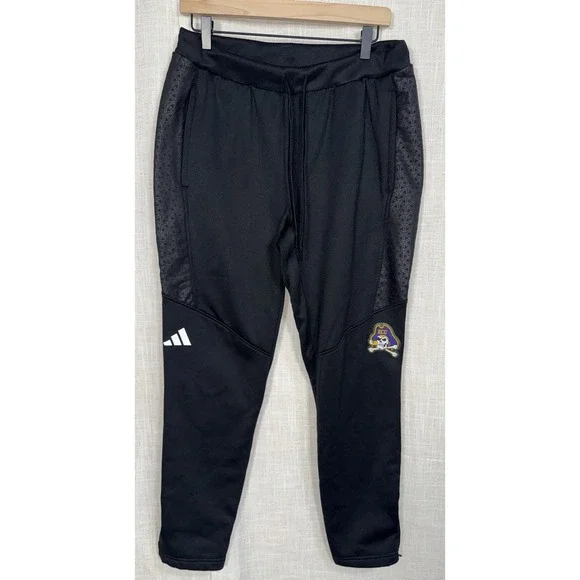 Adidas East Carolina Pirates ECU Purple Black Joggers Pants Shirt Men's L Large - Picture 11 of 12